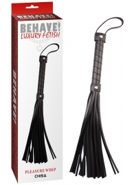 Черная многохвостая плеть Pleasure Whip - 46 см. - Chisa - купить с доставкой в Мытищах