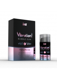 Жидкий интимный гель с эффектом вибрации Vibration! Bubble Gum - 15 мл. - INTT - купить с доставкой в Мытищах