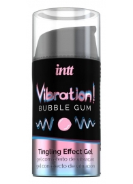 Жидкий интимный гель с эффектом вибрации Vibration! Bubble Gum - 15 мл. - INTT - купить с доставкой в Мытищах