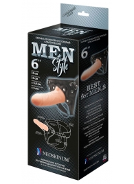 Телесный пустотелый харнесс MEN Style - 17,5 см. - LOVETOY (А-Полимер) - купить с доставкой в Мытищах