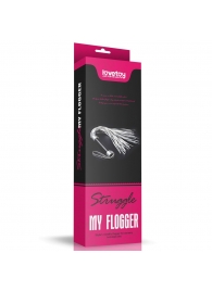 Серебристая плетка Struggle My Flogger с черной ручкой - 45 см. - Lovetoy - купить с доставкой в Мытищах