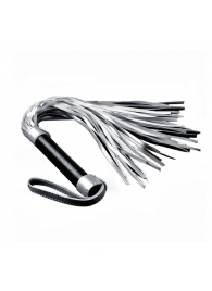 Серебристая плетка Struggle My Flogger с черной ручкой - 45 см. - Lovetoy - купить с доставкой в Мытищах