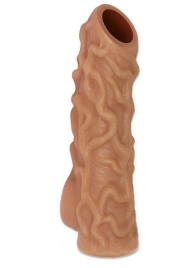 Телесная насадка с венками и открытой головкой Nude Sleeve M - 12 см. - KOKOS - в Мытищах купить с доставкой