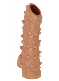 Телесная насадка с шипами и открытой головкой Nude Sleeve M - 12 см. - KOKOS - в Мытищах купить с доставкой