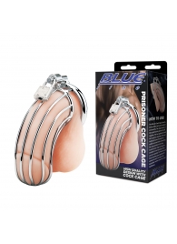 Металлическая клетка Prisoner Cock Сage с замком - BlueLine - купить с доставкой в Мытищах