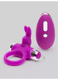 Лиловое виброкольцо с пультом ДУ Remote Control Cock Ring - Happy Rabbit - в Мытищах купить с доставкой