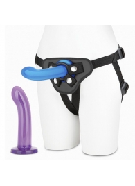 Страпон унисекс Beginners Strap-On с 2 насадками - 15 и 13 см. - Lux Fetish - купить с доставкой в Мытищах