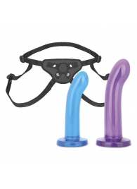 Страпон унисекс Beginners Strap-On с 2 насадками - 15 и 13 см. - Lux Fetish - купить с доставкой в Мытищах