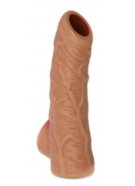 Телесная открытая насадка-реалистик с подхватом мошонки Nude Sleeve S - 10 см. - KOKOS - в Мытищах купить с доставкой