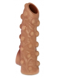 Телесная насадка с бугорками и открытой головкой Nude Sleeve S - 10 см. - KOKOS - в Мытищах купить с доставкой