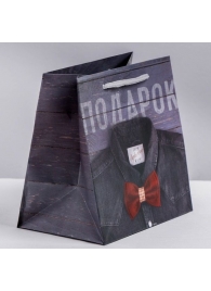 Ламинированный квадратный пакет «Мужской стиль» - 14 х 14 х 9 см. - Сима-Ленд - купить с доставкой в Мытищах