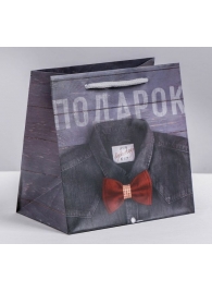 Ламинированный квадратный пакет «Мужской стиль» - 14 х 14 х 9 см. - Сима-Ленд - купить с доставкой в Мытищах