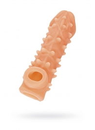 Телесная закрытая насадка с пупырышками Cock Sleeve Size M - 15,6 см. - KOKOS - в Мытищах купить с доставкой