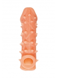 Телесная закрытая насадка с пупырышками Cock Sleeve Size M - 15,6 см. - KOKOS - в Мытищах купить с доставкой
