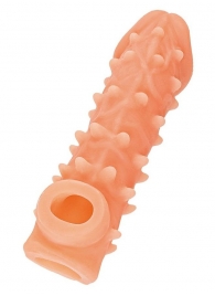 Телесная закрытая насадка с пупырышками Cock Sleeve Size L - 17,6 см. - KOKOS - в Мытищах купить с доставкой