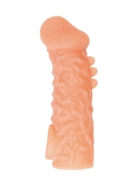 Телесная закрытая насадка с шершавой головкой Cock Sleeve Size M - 15,6 см. - KOKOS - в Мытищах купить с доставкой