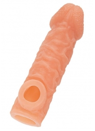 Телесная закрытая насадка с шершавой головкой Cock Sleeve Size M - 15,6 см. - KOKOS - в Мытищах купить с доставкой