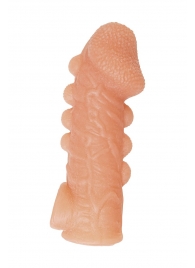Телесная закрытая насадка с шишечками Cock Sleeve Size L - 17,6 см. - KOKOS - в Мытищах купить с доставкой