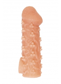Телесная закрытая насадка с пучками шишечек Cock Sleeve Size M - 15,6 см. - KOKOS - в Мытищах купить с доставкой