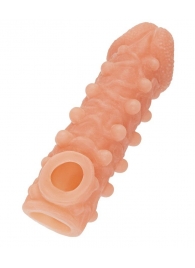 Телесная закрытая насадка с шариками Cock Sleeve Size M - 15,6 см. - KOKOS - в Мытищах купить с доставкой