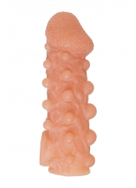 Телесная закрытая насадка с шариками Cock Sleeve Size L - 17,6 см. - KOKOS - в Мытищах купить с доставкой
