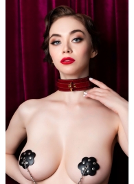 Красный ошейник из лакированного материала - ToyFa - купить с доставкой в Мытищах