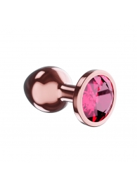 Пробка цвета розового золота с малиновым кристаллом Diamond Ruby Shine S - 7,2 см. - Lola Games - купить с доставкой в Мытищах