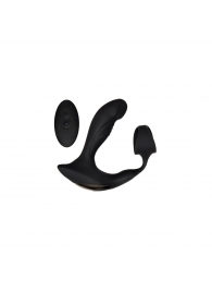 Черный вибромассажер простаты с эрекционным кольцом Strapped   Tapped - Zero Tolerance - в Мытищах купить с доставкой