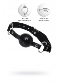 Черный кляп-шар на кожаных ремешках Anonymo - ToyFa - купить с доставкой в Мытищах