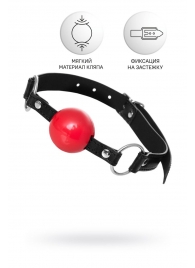 Красный кляп-шар на черных ремешках Anonymo - ToyFa - купить с доставкой в Мытищах