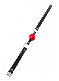 Красный кляп-шар на черных ремешках Anonymo - ToyFa - купить с доставкой в Мытищах