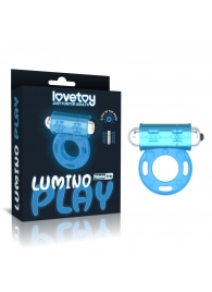 Голубое, светящееся в темноте эрекционное виброкольцо Lumino Play Vibrating Penis Ring - Lovetoy - в Мытищах купить с доставкой