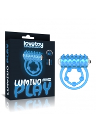 Голубое, светящееся в темноте виброкольцо Lumino Play Vibrating Penis Ring - Lovetoy - в Мытищах купить с доставкой