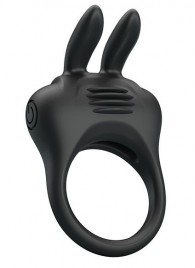 Черное эрекционное кольцо с вибрацией Davion - Baile - в Мытищах купить с доставкой