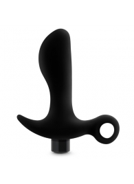 Черный анальный вибратор Silicone Vibrating Prostate Massager 01 - 10,8 см. - Blush Novelties - в Мытищах купить с доставкой