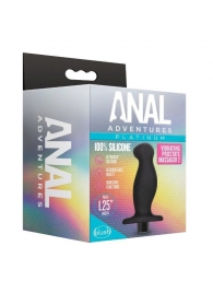 Черный анальный вибромассажёр Silicone Vibrating Prostate Massager 02 - 10,8 см. - Blush Novelties - в Мытищах купить с доставкой