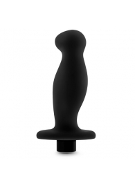 Черный анальный вибромассажёр Silicone Vibrating Prostate Massager 02 - 10,8 см. - Blush Novelties - в Мытищах купить с доставкой
