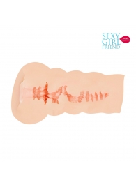 Мастурбатор-вагина телесного цвета с бороздками на внешней части - Bior toys - в Мытищах купить с доставкой