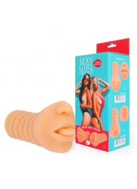 Телесный мастурбатор-ротик с высунутым язычком - Bior toys - в Мытищах купить с доставкой