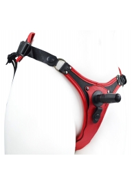 Красно-черный женский пояс с 2 способами крепления насадок - LOVETOY (А-Полимер) - купить с доставкой в Мытищах