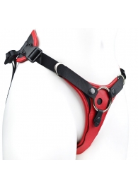 Красно-черный женский пояс с 2 способами крепления насадок - LOVETOY (А-Полимер) - купить с доставкой в Мытищах