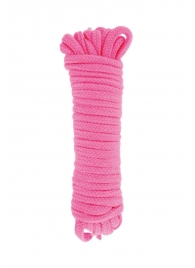 Розовая веревка для связывания Sweet Caress Rope - 10 метров - Sweet Caress - купить с доставкой в Мытищах