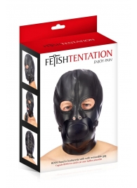 Маска-шлем с прорезями для глаз и регулируемым кляпом - Fetish Tentation - купить с доставкой в Мытищах