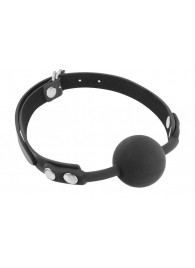 Черный силиконовый кляп-шарик на ремешках - Fetish Tentation - купить с доставкой в Мытищах