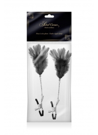 Зажимы для сосков с черными перьями Sweet Caress Feather Nipple Clumps - Sweet Caress - купить с доставкой в Мытищах