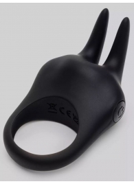 Черное эрекционное виброкольцо Sensation Rechargeable Vibrating Rabbit Love Ring - Fifty Shades of Grey - в Мытищах купить с доставкой