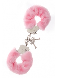 Металлические наручники с розовой меховой опушкой METAL HANDCUFF WITH PLUSH PINK - Dream Toys - купить с доставкой в Мытищах