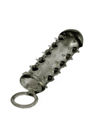 Дымчатая стимулирующая насадка с закрытой головкой SAMURAI PENIS SLEEVE BLACK - 14,5 см. - NMC - в Мытищах купить с доставкой