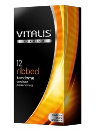Ребристые презервативы VITALIS PREMIUM ribbed - 12 шт. - Vitalis - купить с доставкой в Мытищах