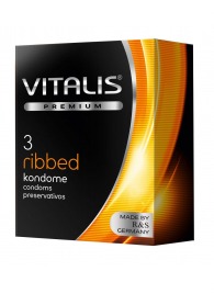Ребристые презервативы VITALIS PREMIUM ribbed - 3 шт. - Vitalis - купить с доставкой в Мытищах
